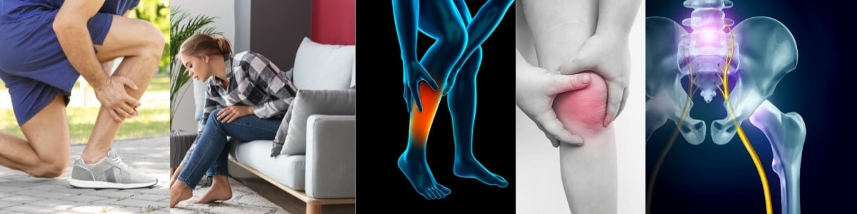 Symptoms of lower leg pain merge different pics in landscape